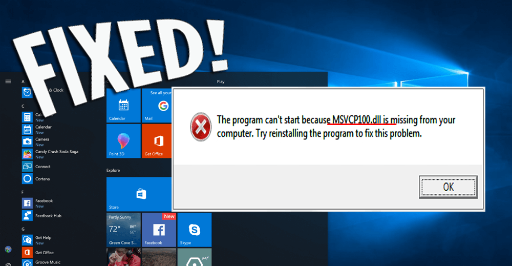 Msvcp110.dll ontbreekt in uw Windows 10