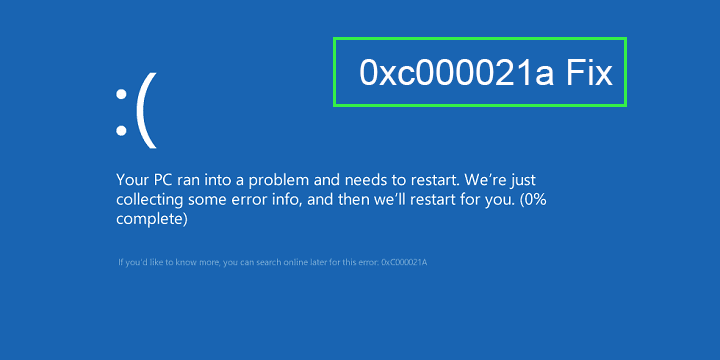 BSOD-fout 0xc000021a