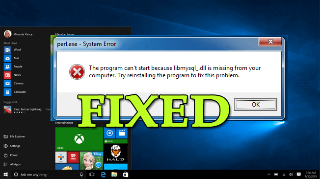 Hoe te Repareren "Libmysql.dll ontbreekt" fout in Windows 10?