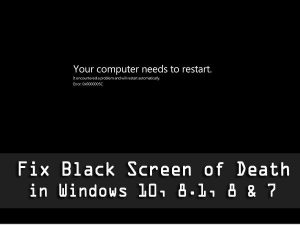 Zwart scherm van de dood-fout
