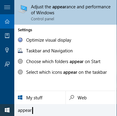 uiterlijk en de prestaties van Windows aanpassen