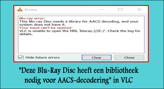 deze blu-ray-schijf heeft een bibliotheek nodig voor AACS-decodering