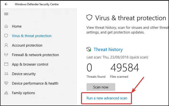Virus & Threat Protection 
