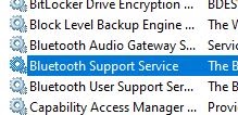Bluetooth-ondersteuningsservice vinden