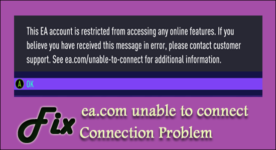 kan geen verbinding maken met ea.com