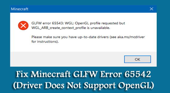 Minecraft GLFW-fout 65542