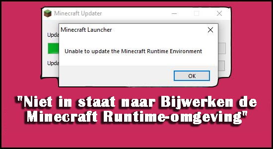 Niet in staat naar Bijwerken de Minecraft Runtime-omgeving